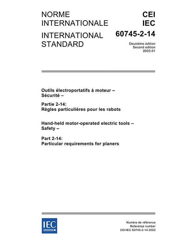 Cover IEC 60745-2-14:2003
